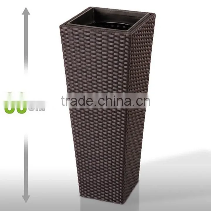 S&D Various plastic pe rattan hand made outdoor decorative indoor flower pots / cheap garden ceramic planters and pots set of 3