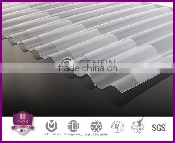 Cheap and hot sell 0.8mm polycarbonate transparent corrugated sheet