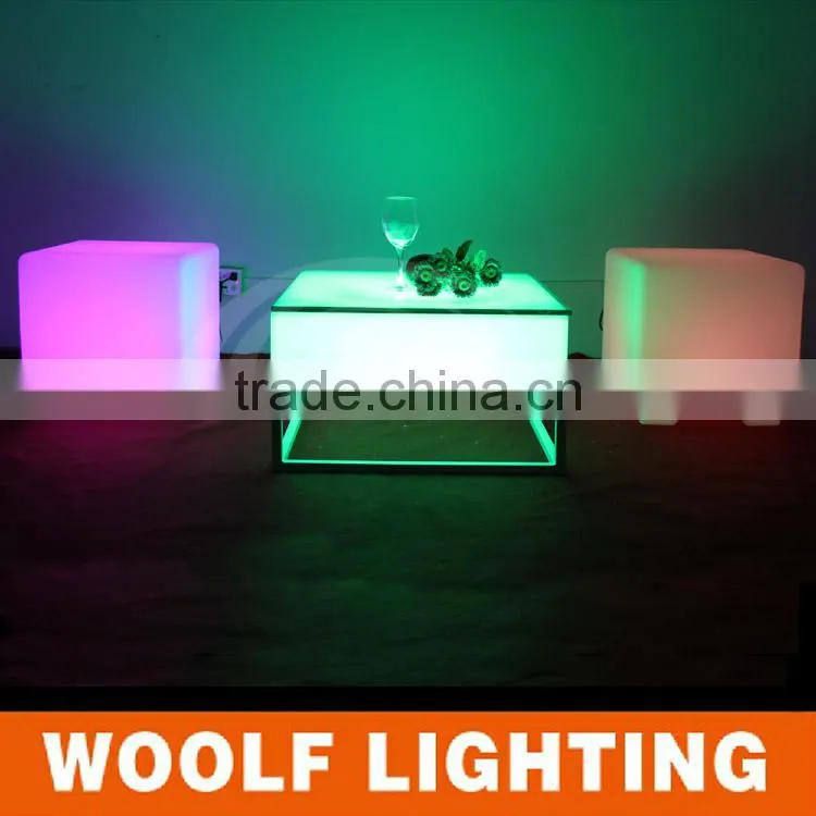 Remote Color Changing Waterproof LED Glowing Square Bar Table Household Dinner Table