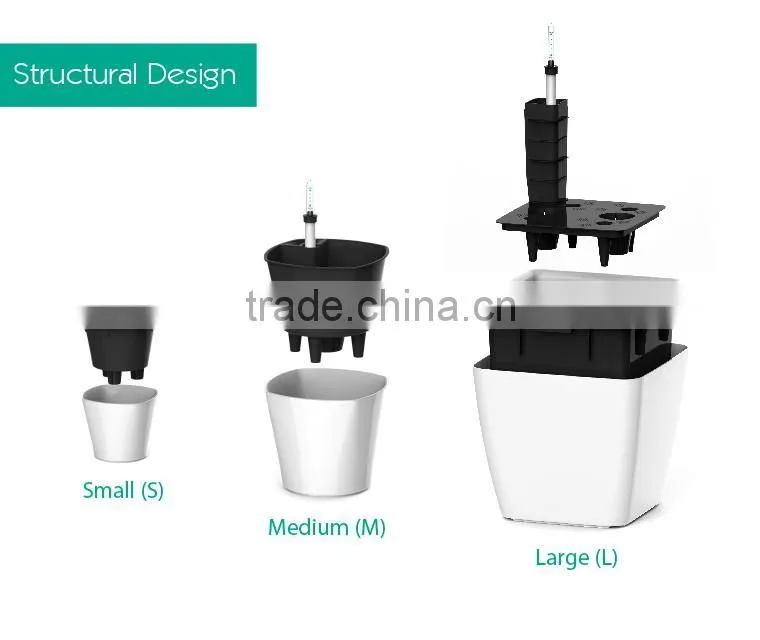 wholesale plastic garden flower pot,self-watering planter,hydroponic systems planter pots