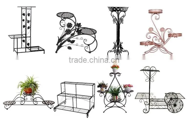 Office decoration metal spray paint multicolor flower stand for tables