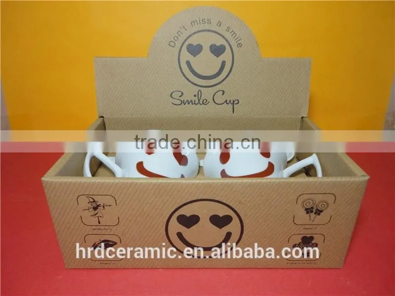 High Quality Promotional Logo Printed Ceramic french coffee cups