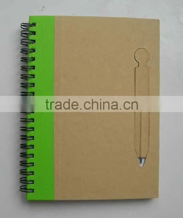 eco friendly notebook with ballpen