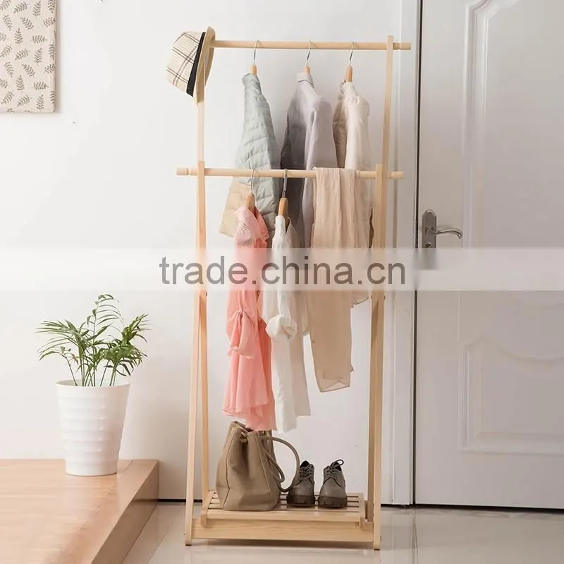 wooden coat hanger for living room wooden clothes rack