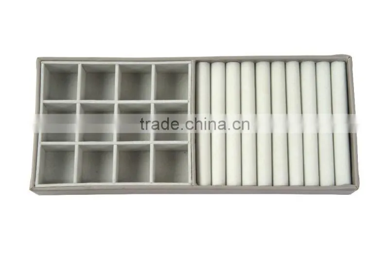12 Compartment Faux Leather Jewelry Accessory Box With Ring Holder