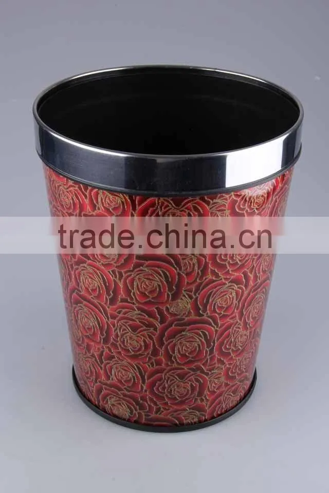Plastic Trash Can Stainless Steel Rubbish Bin Household Garbage Can