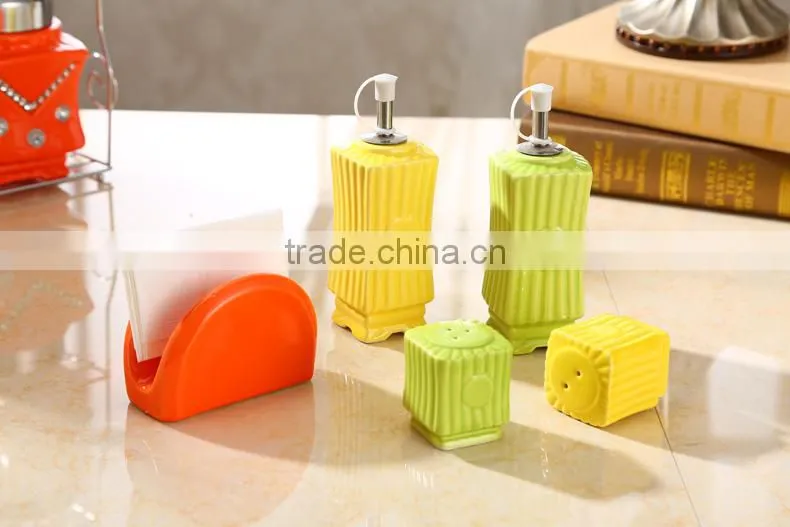 ceramic storage jar with metal stand