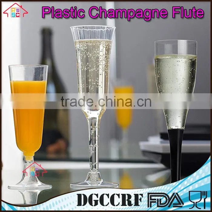 NBRSC Promotional Disposable party Plastic champagne goblet flute wine glasses