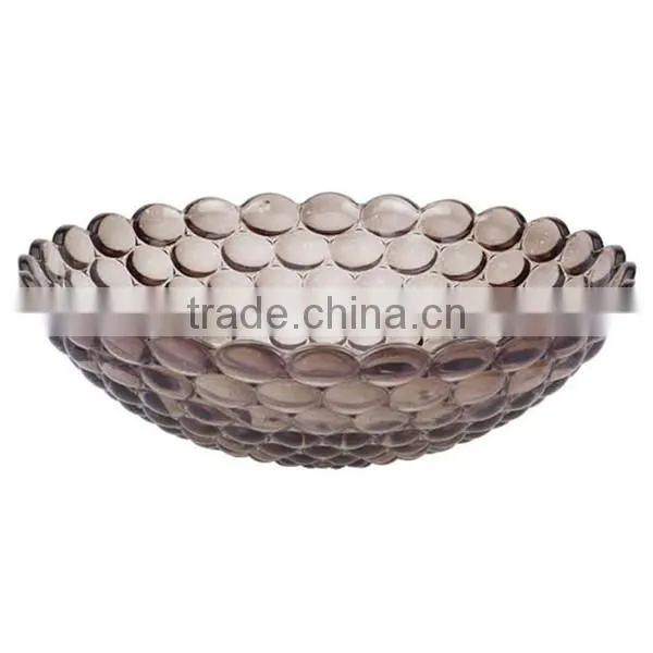 Factory price glas fruit bowl/ art glass bowl/ decorative hotel glass plate/ high quality hotel fruit/ salad /candy plate BHL-P7