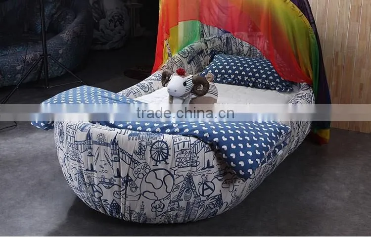 MMD07 luxury fabric egg bed 2016 alibaba new children furniture funky baby kids bedroom furniture