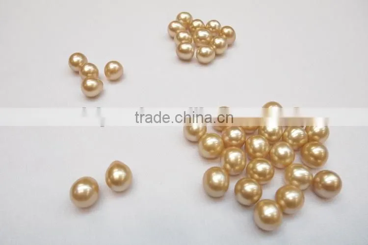 10-11 mm golden raindrop freshwater pearl beads