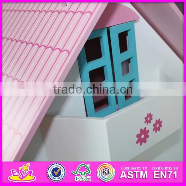 Classic design baby wooden dollhouse high quality kids wooden dollhouse for sale W06A030