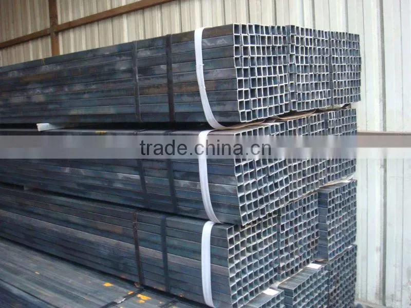 Black square steel tube hollow sections