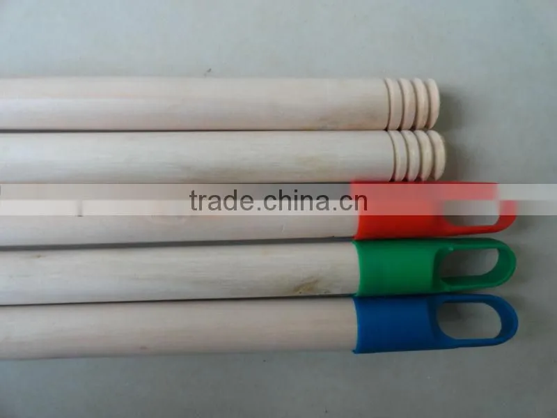 Natural wooden broom stick with Greek screw