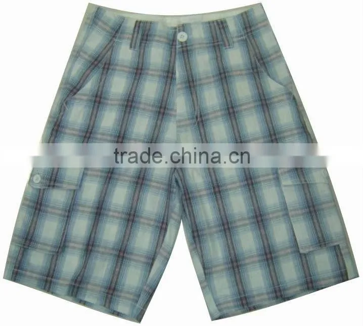 Summer In-Stock Mens Check Bermuda Stocks BU-090A