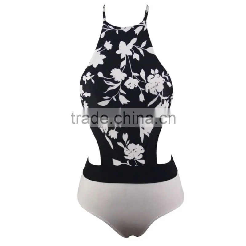 Sexy Women Backless Strap Floral Beach Cover Up Bathing Swimsuit