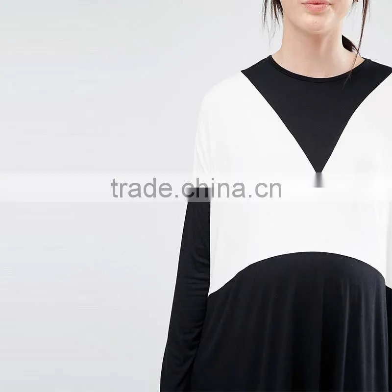 2016 Autumn Women Colour Block Design Maternity Maxi Dress HSD9705