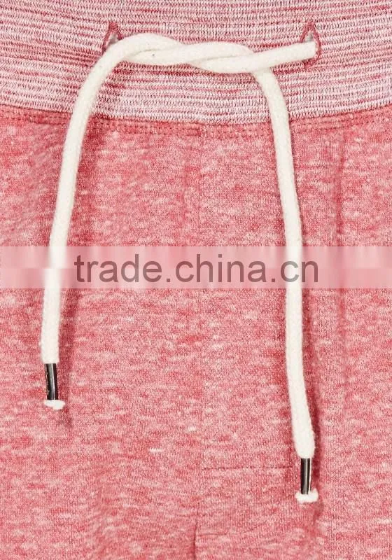 Fashion slub yarn jersey short elastic waist shorts for men