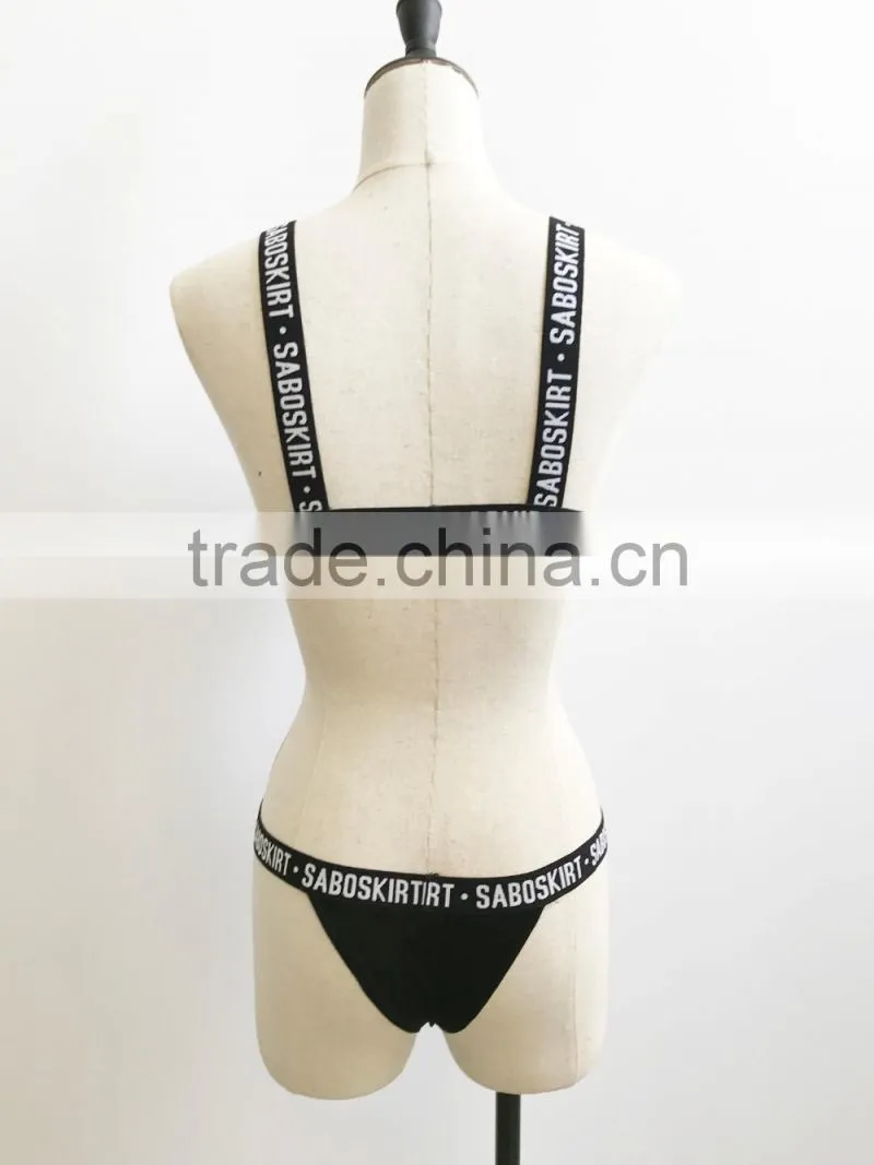 2017 new hot sexy mature bikini lady's swimwear with letter