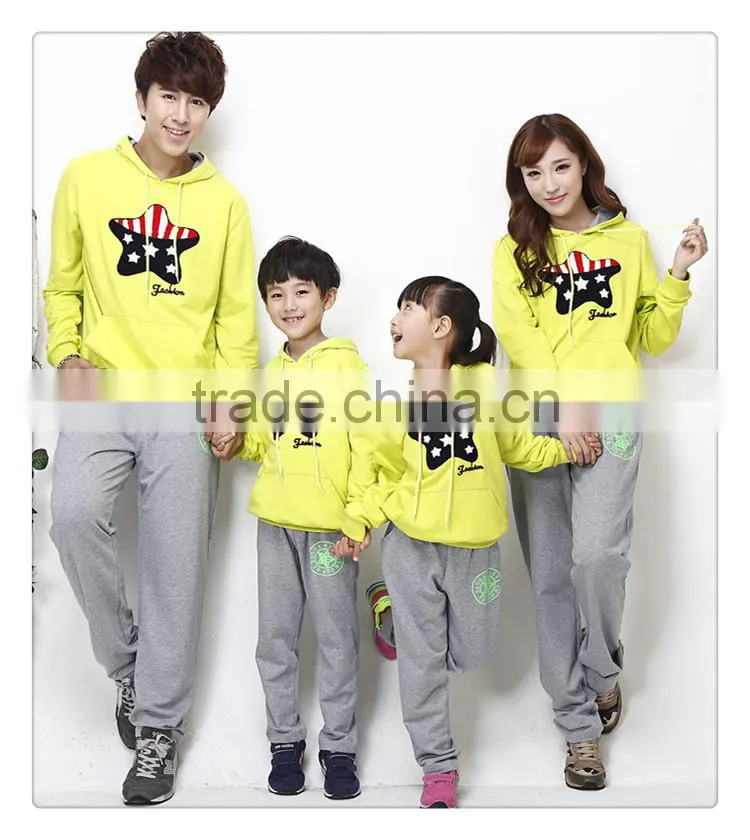 2015 parentage clothes cute kid shirt and pant, couple hoodie jacket and pant