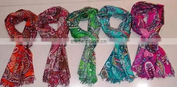 Printed Red Silk Scarf