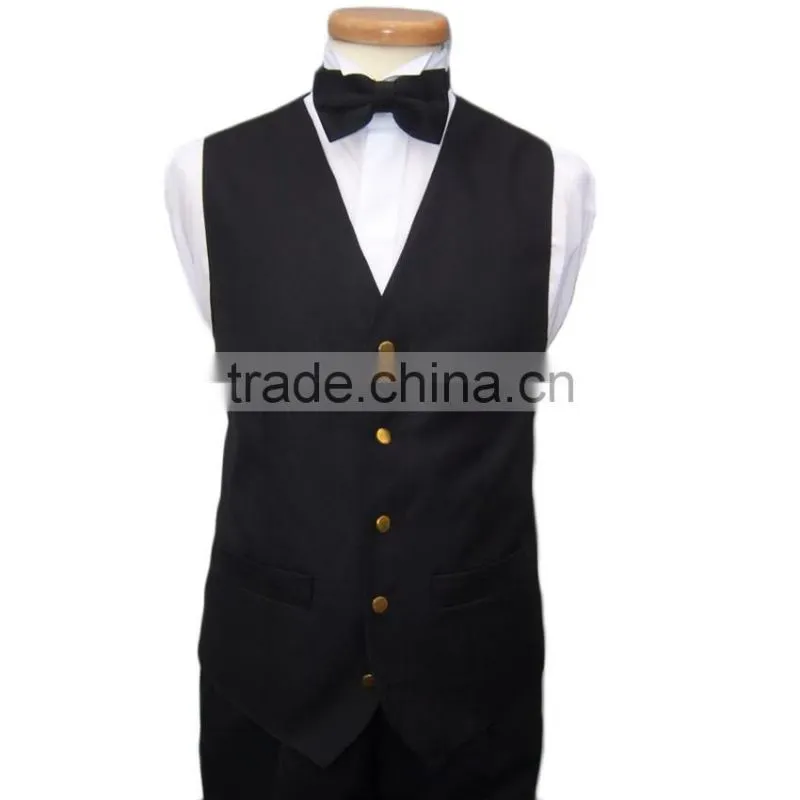 Customized Work Vest Burgundy Hotel Restaurant Waitress Uniforms