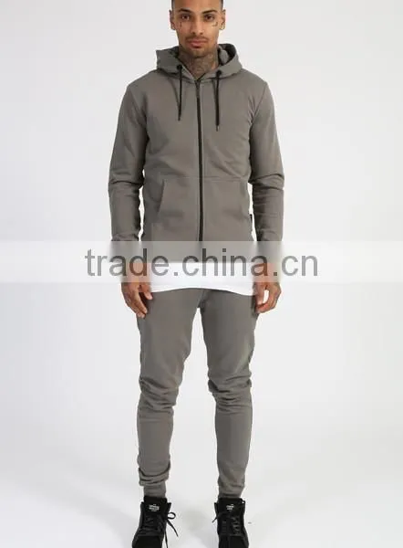 Cotton fleece tracksuit slim fit tracksuit gym tracksuit custom