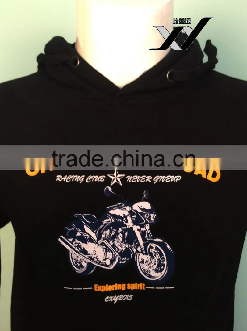 motorcycle black men hooded sweatshirt pullover