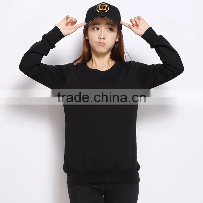 2016 Autumn womens casual pullover Long sleeve crewneck cotton sweatshirt without hood