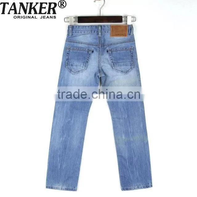 Boys light blue OEM/Wholesale HIGH-END100% cotton jeans kids fashion denim jean