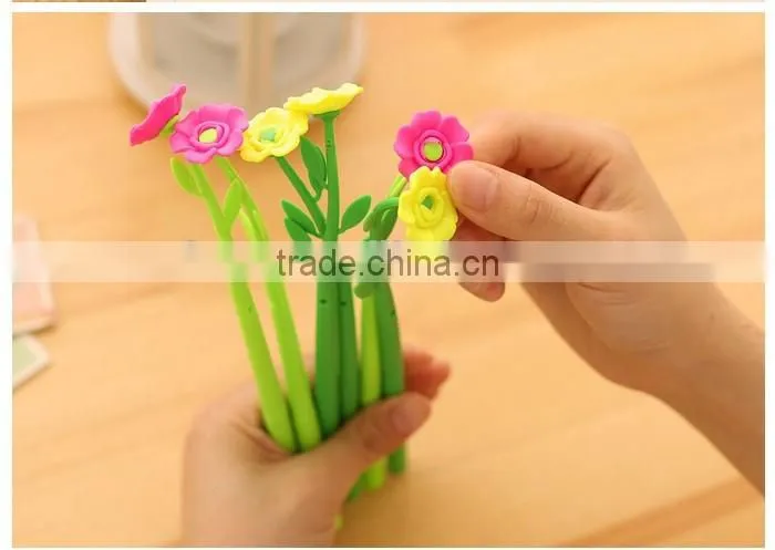 Flower shape gel pen plastic ballpoint pen 0.38mm penfor office & student