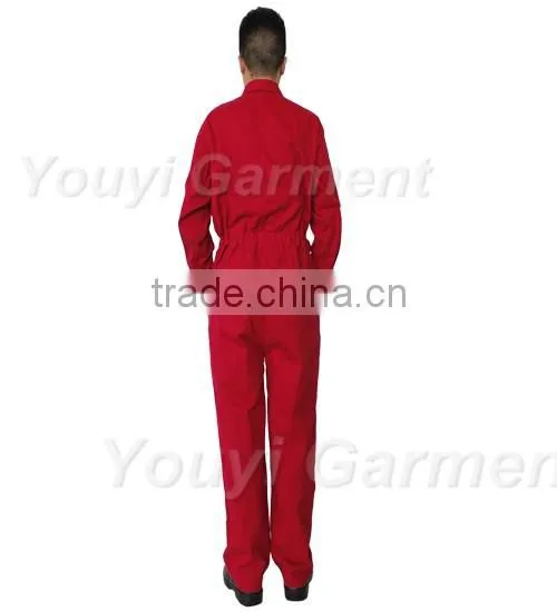 workers flame retardant red coveralls