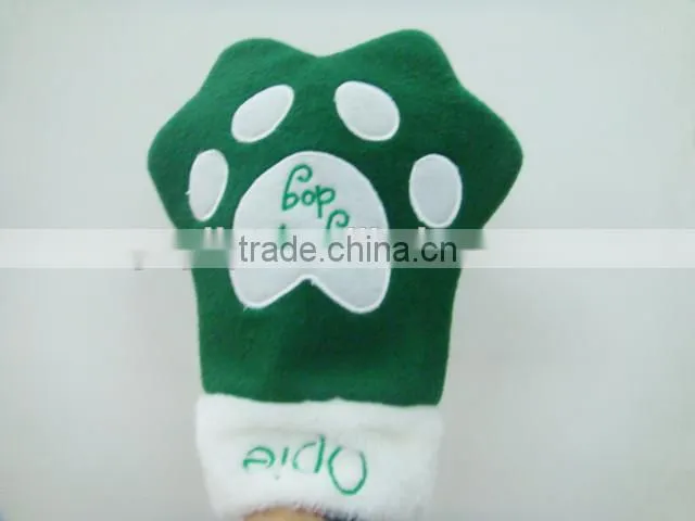 2014 high quality sinle cashmere dog glove bag,dog poop gloves,dog leather gloves