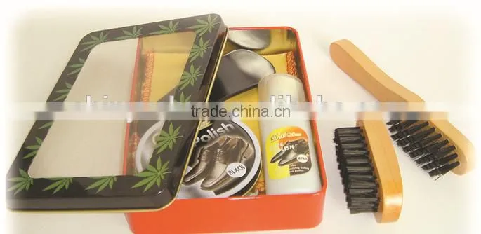 factory price of gentlemen high gloss handy travel shoe care kit suppliers