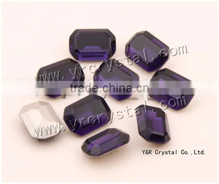 Octagon faceted crystal glass stone for wedding dress