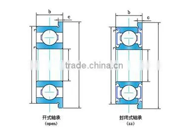 Inch miniaturas flanged ball bearings FR2-5ZZ