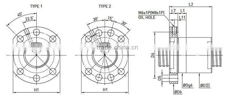 Hiwin linear motion ball screw R40-10T3-FSI