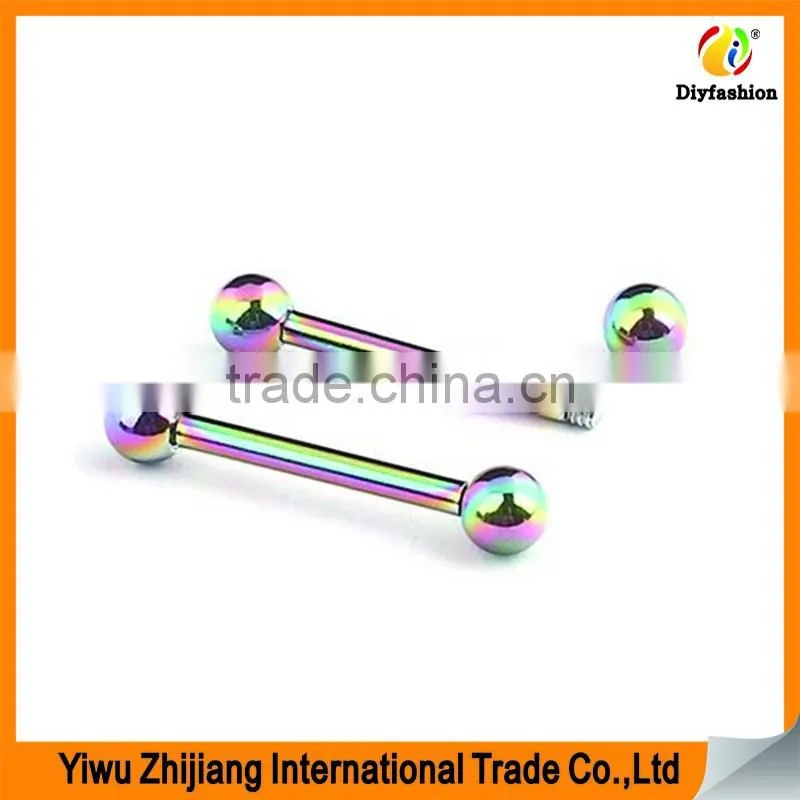 Stainless Steel Rainbow Color Tongue Rings Wholesale Body Jewelry Manufacture Supplier