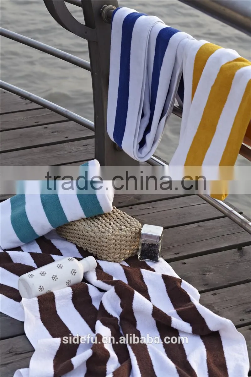 China Manufactural Hot Sell 100% Cotton Custom Stripe Beach Towel