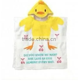 100% cotton breathable penguin design baby bath robe/kids bath robes
