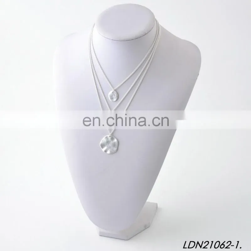 Wron Siver Beaded Leather Tassel Long Necklaces