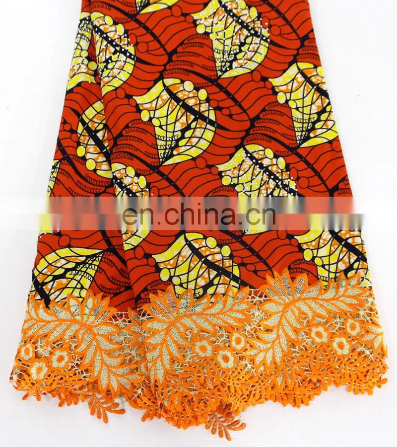 African ankara lace women fashion wax lace with stones New arrival wax designs women fashion dress fabrics material 2017