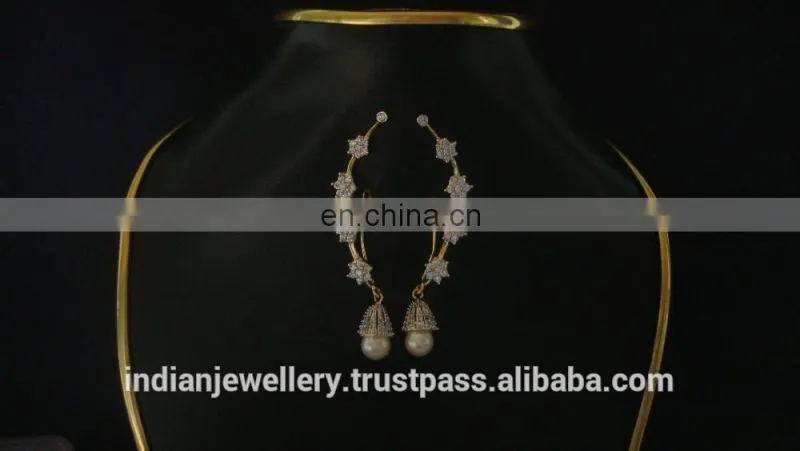 cz stone ear cuffs exporter, ad jewellery ear cuffs manufacturer