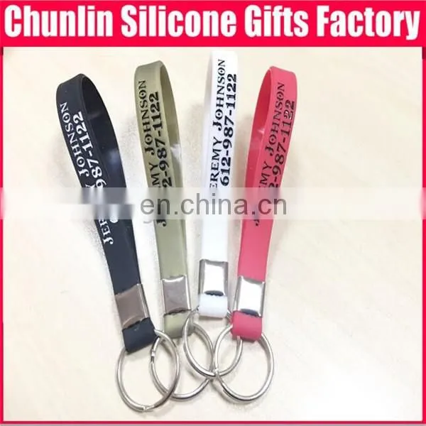 cheap debossed custom silicone keychain