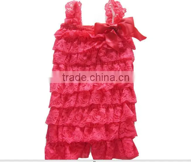2014Baby Ruffle Lace Petti Rompers W/Straps Newborn/Infant/Toddler Photo Prop