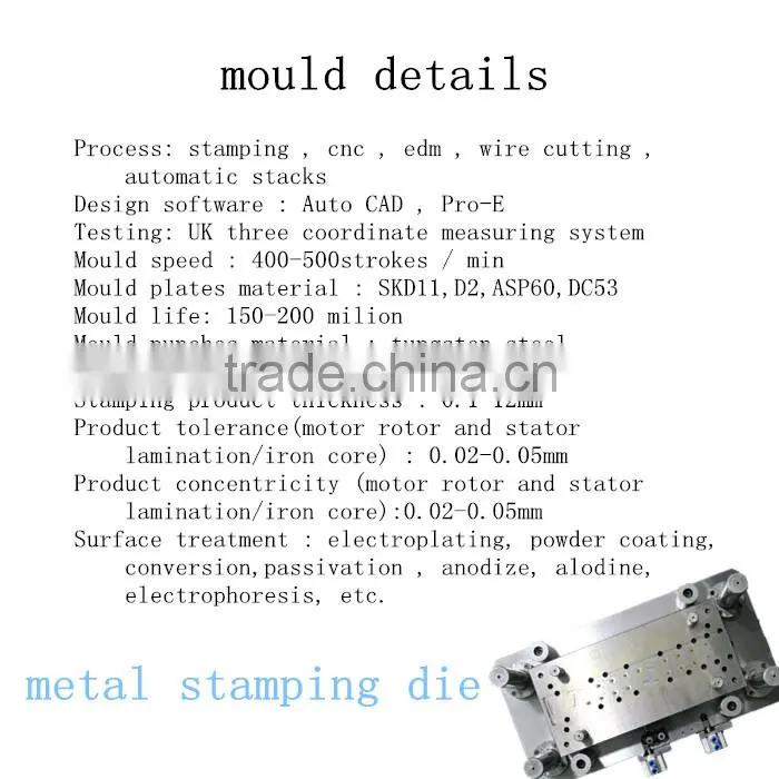 high speed motor stator and rotor progressive stamping die