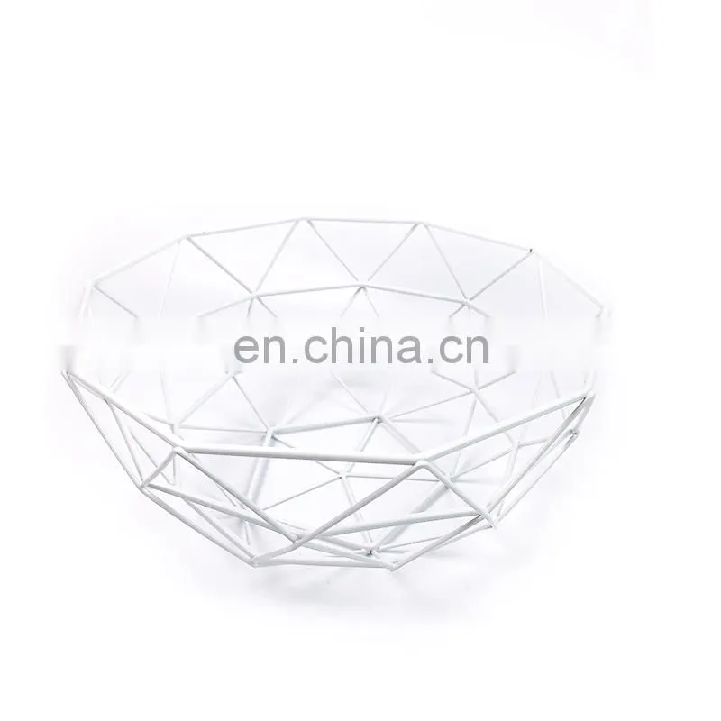 Nordic Christmas Countertop Steel Fruit Basket Bowl Stand 2 Tier Decorative Metal Fruits Storage Basket