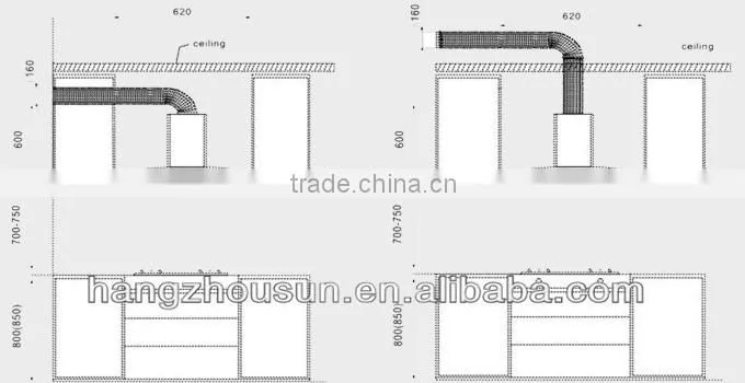 Hot sale stainless steel cooker hood/CE approved