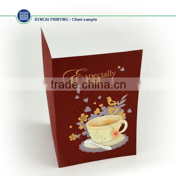 Fancy design promotion hard paper gift card greeting card