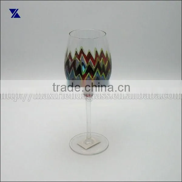 clear glass goblet with hand print decal
